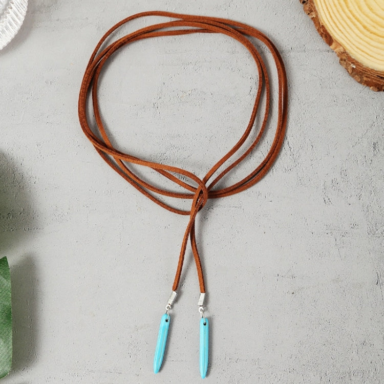 Bohemian Turquoise Natural Stone Sweater Vintage Pendant, Model: