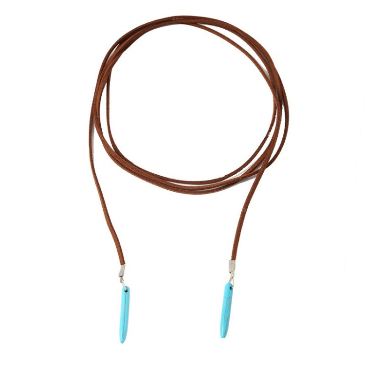 Bohemian Turquoise Natural Stone Sweater Vintage Pendant, Model: