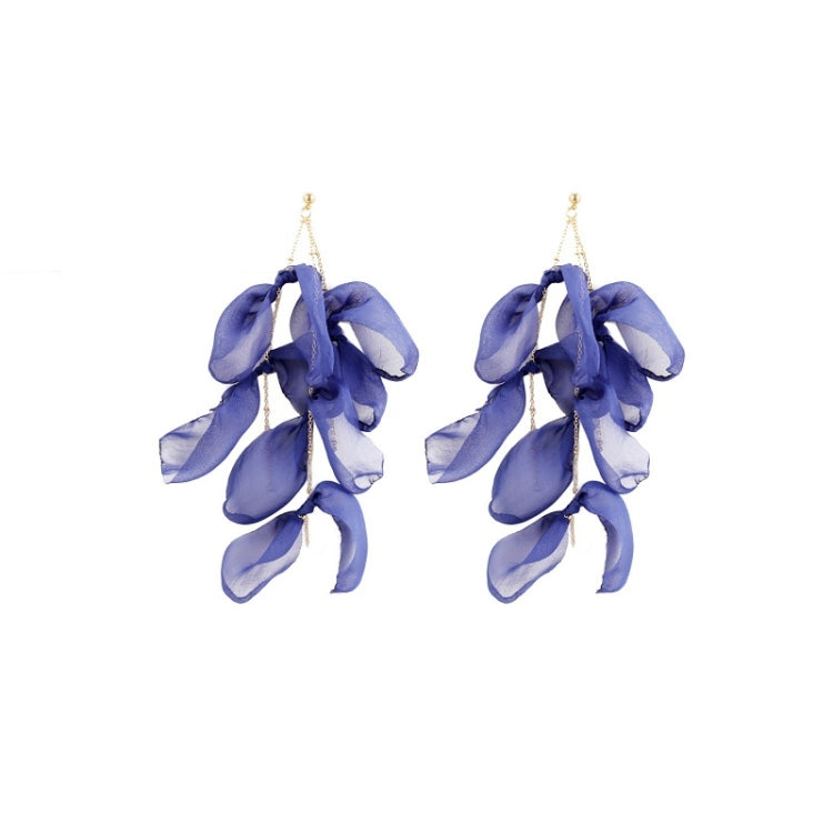 Long Exaggerated Fabric Art Handmade Petal Earrings