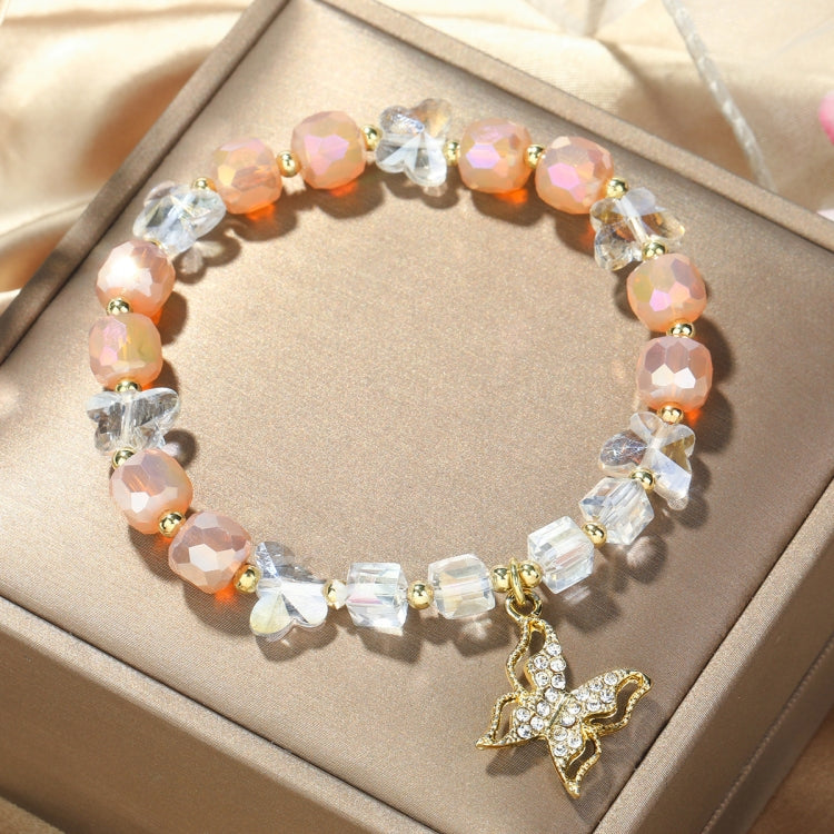 Crystal Beaded Bracelet Ladies Natural Crystal Bracelet, S2204-3 Pink Opal, S2204-2 Blue Opal, S2204-6 Orange+Butterfly, S2204-5 Pink Opal, S2203-1 Pink+Rose, S2203-2 Blue+Rose, S2203-7 Pink+Key