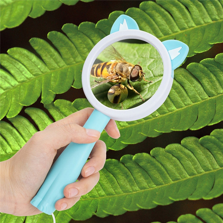 2275 5X/10X Cartoon Animal Handheld Children Science Experiment Magnifying Glass