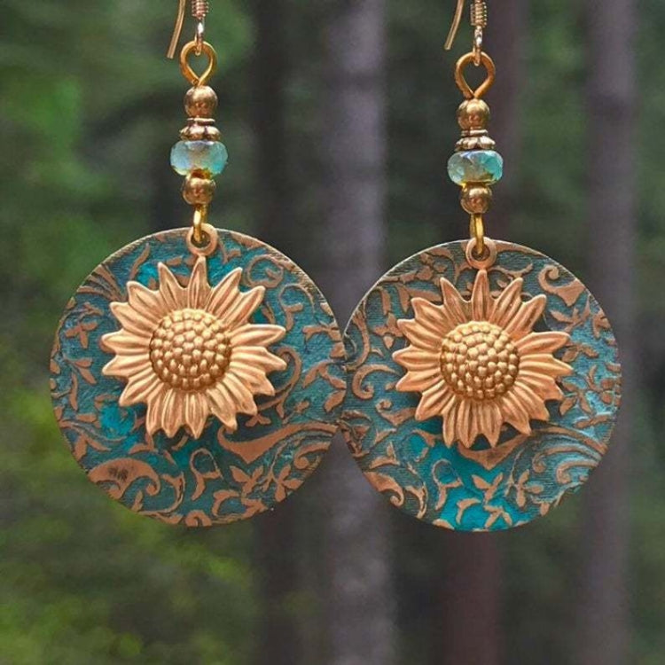 Vintage Bohemian Two Layer Sunflower Vintage Earrings
