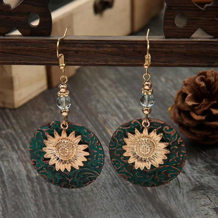 Vintage Bohemian Two Layer Sunflower Vintage Earrings