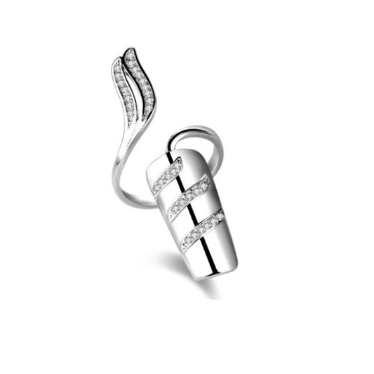 Diamond Nail Cap Jewelry Open Ring, Color: Gold Little Finger