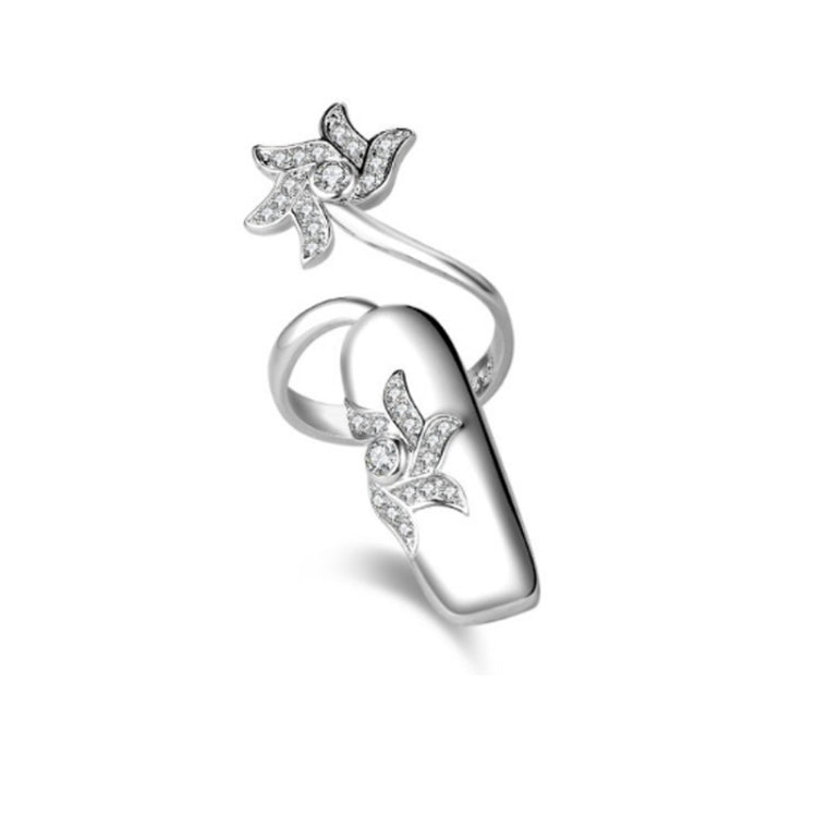 Diamond Nail Cap Jewelry Open Ring, Color: Gold Little Finger