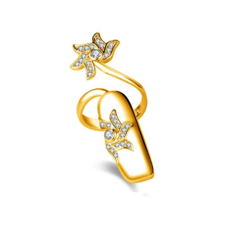 Diamond Nail Cap Jewelry Open Ring, Color: Gold Little Finger