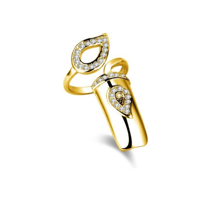 Diamond Nail Cap Jewelry Open Ring, Color: Gold Little Finger
