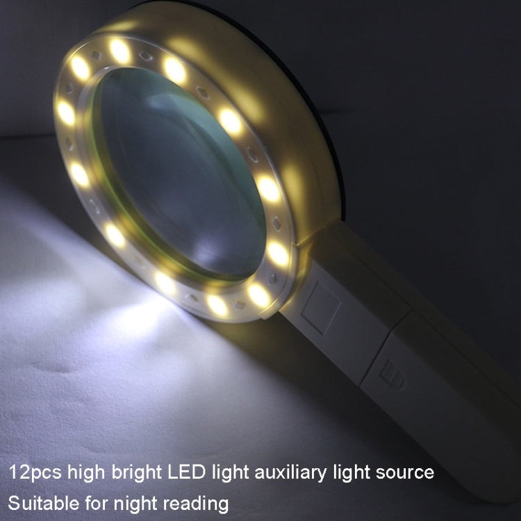 JHS407 30X Handheld HD Magnifier With LED Light, 80mm 30X