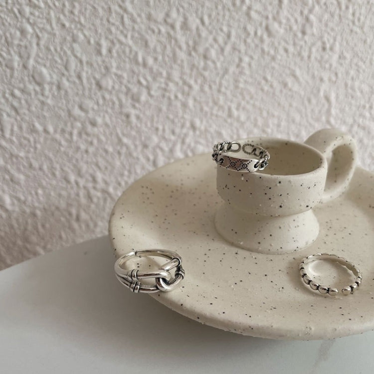 S925 Sterling Silver Vintage Ring Chain Jewelry