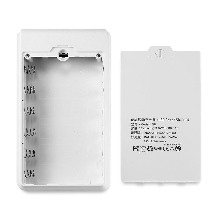 Q6 Removable 6 Sections 18650 Battery Box Charger Case, Style:, Ordinary, Flash/Fast Charge