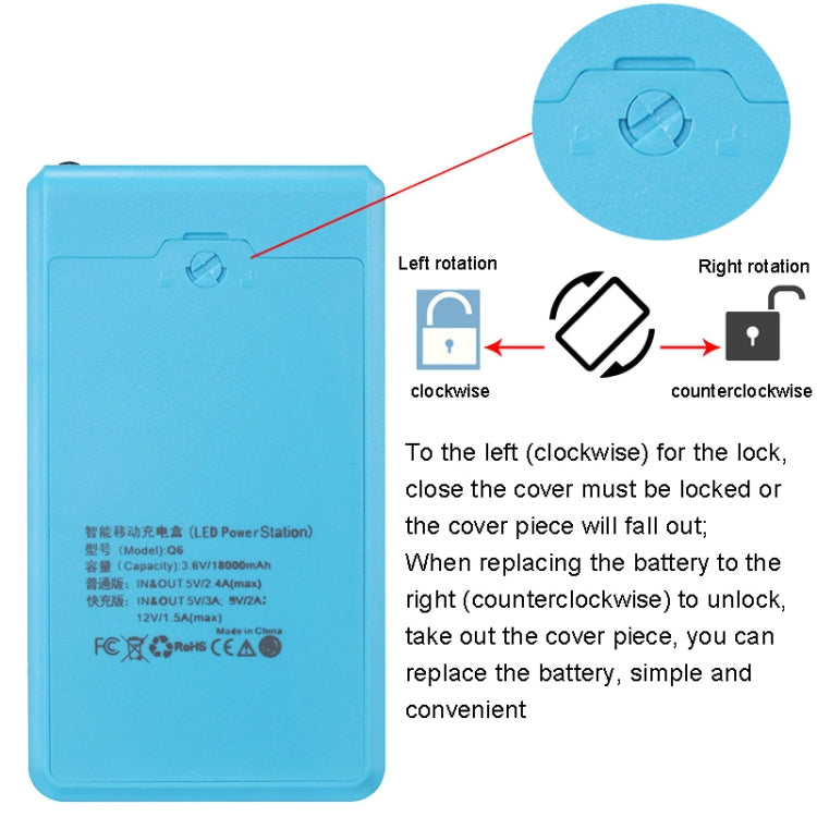 Q6 Removable 6 Sections 18650 Battery Box Charger Case, Style:, Ordinary, Flash/Fast Charge
