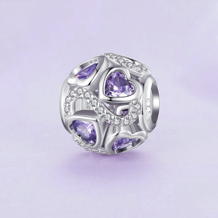 Sterling Silver S925 Love Infinity Heart Zircon Bracelet Beads