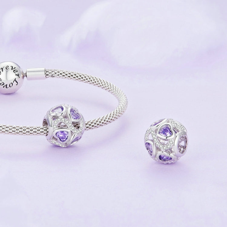 Sterling Silver S925 Love Infinity Heart Zircon Bracelet Beads