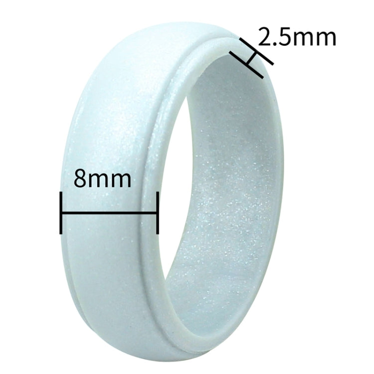 SH800-140 8mm Wide Curved Radian Step Silicone Ring