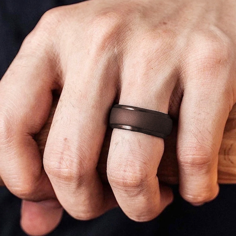 SH800-140 8mm Wide Curved Radian Step Silicone Ring