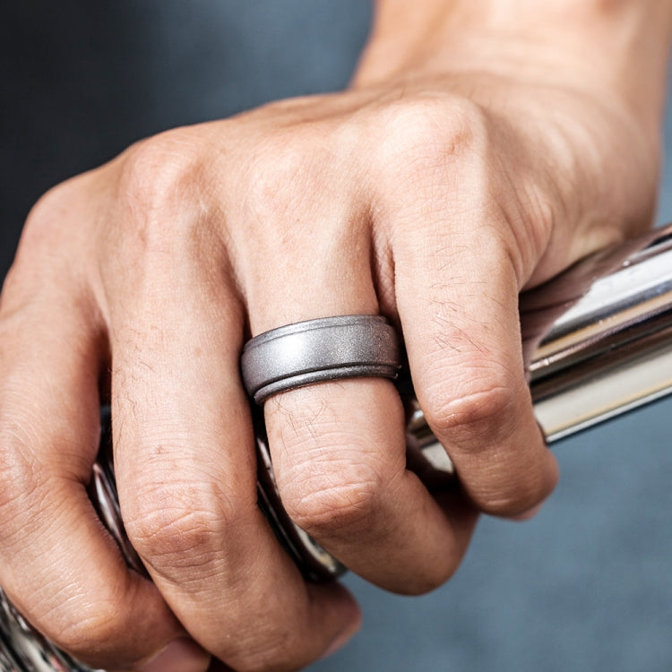 SH800-140 8mm Wide Curved Radian Step Silicone Ring