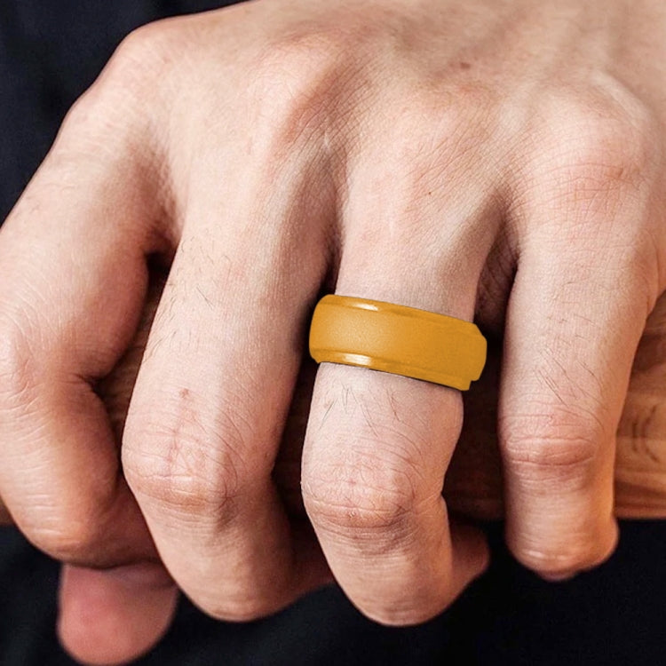 SH800-140 8mm Wide Curved Radian Step Silicone Ring