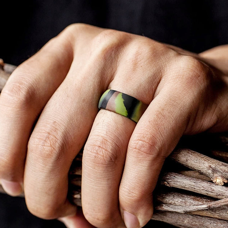 SH800-140 8mm Wide Curved Radian Step Silicone Ring