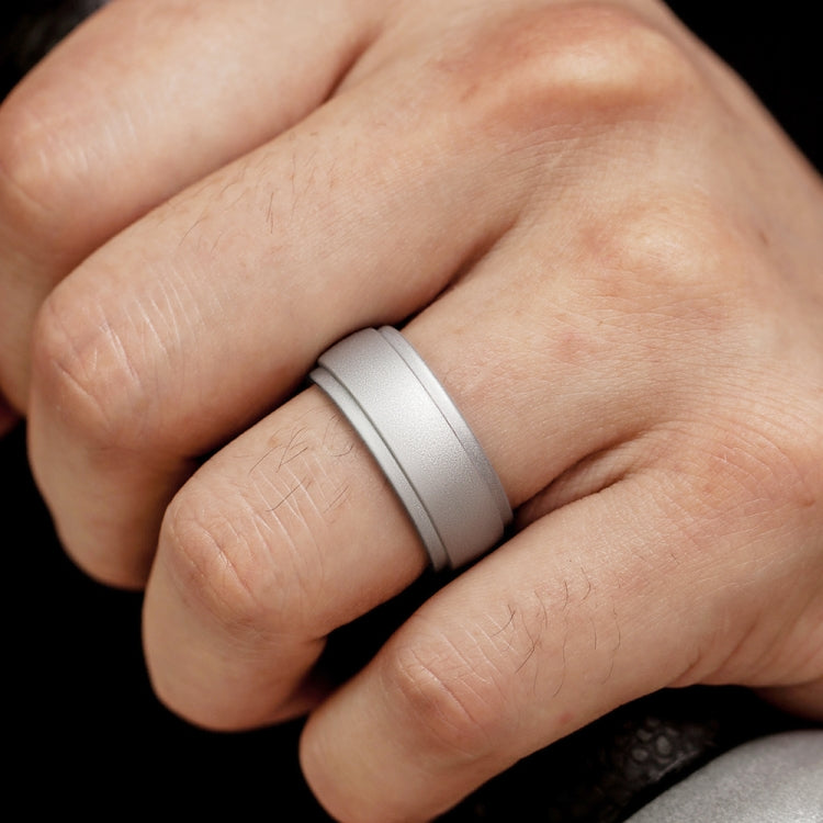 SH800-140 8mm Wide Curved Radian Step Silicone Ring