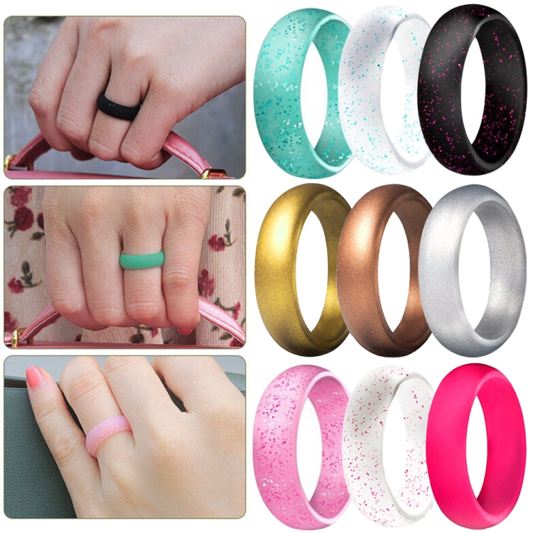 SH100 5.7mm Wide Silicone Ring Glitter Couple Ring