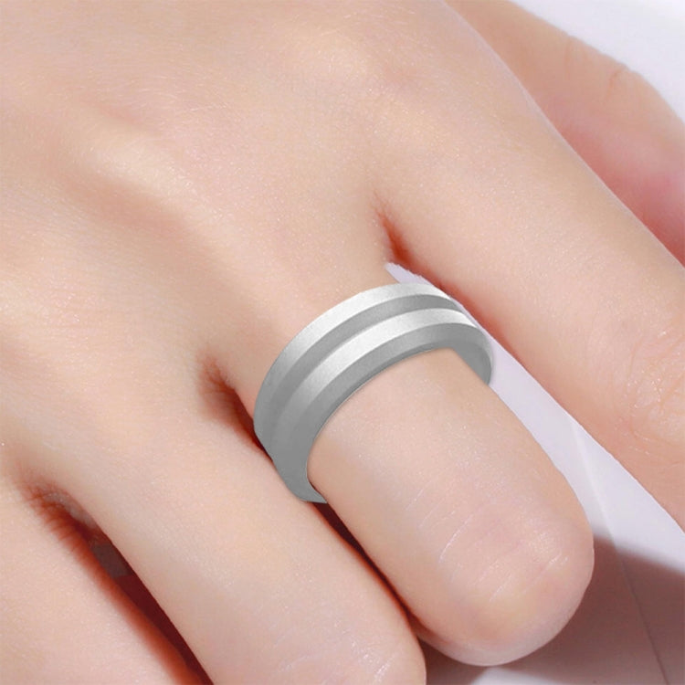SiR053 V Shaped Grooved Edge Silicone Ring Outdoor Sports Couple Ring