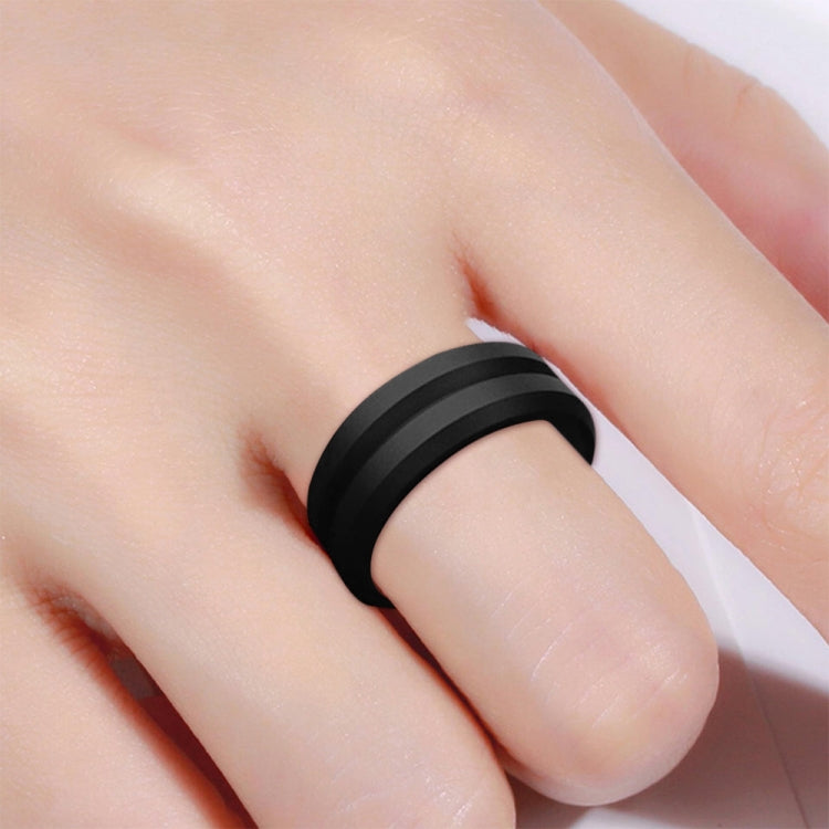 SiR053 V Shaped Grooved Edge Silicone Ring Outdoor Sports Couple Ring