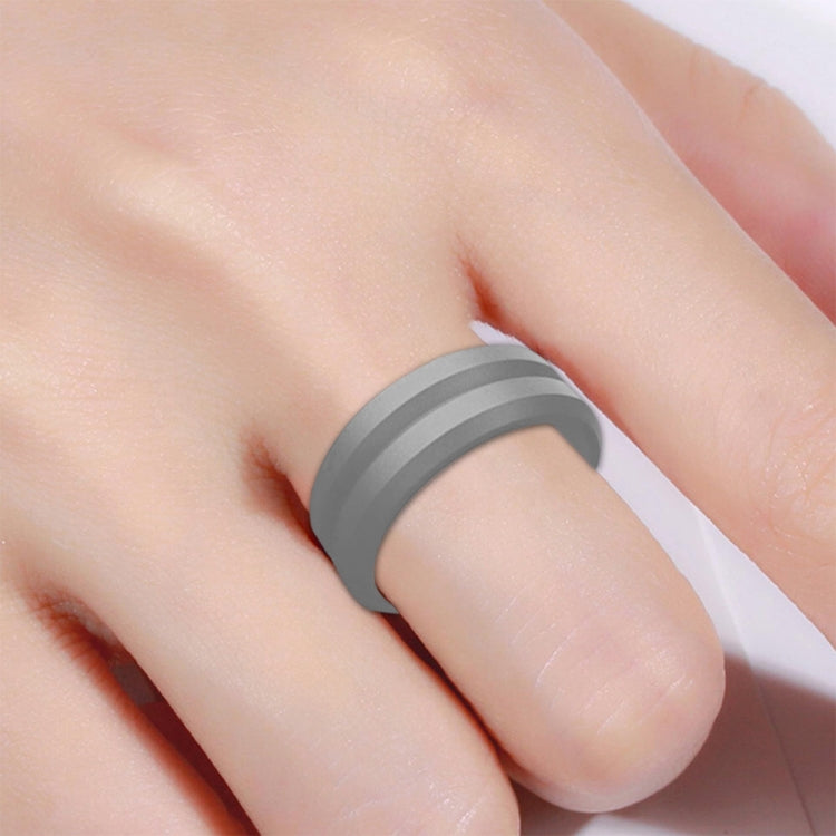 SiR053 V Shaped Grooved Edge Silicone Ring Outdoor Sports Couple Ring