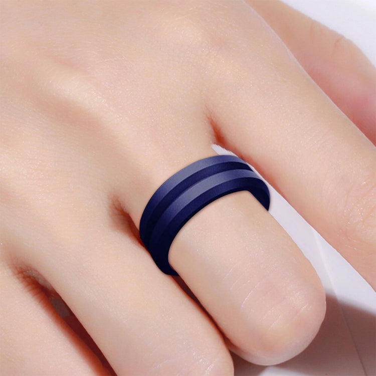 SiR053 V Shaped Grooved Edge Silicone Ring Outdoor Sports Couple Ring