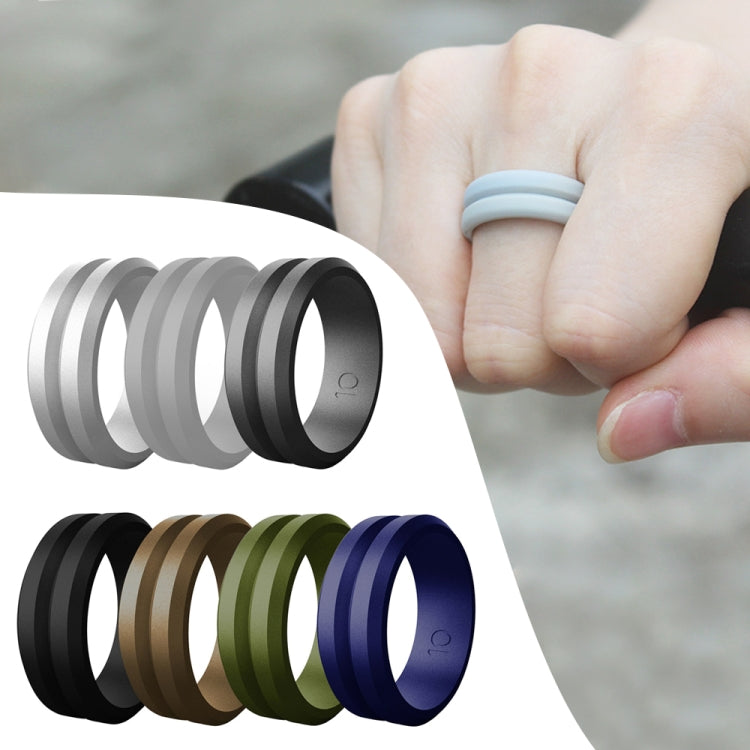 SiR053 V Shaped Grooved Edge Silicone Ring Outdoor Sports Couple Ring