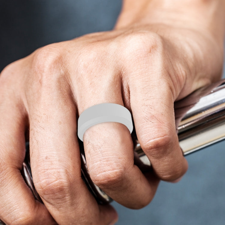 SIR062 8MM Wide Bevel Silicone Ring Sports Ring