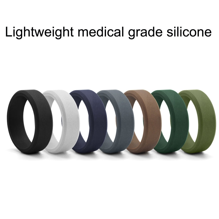 SIR062 8MM Wide Bevel Silicone Ring Sports Ring