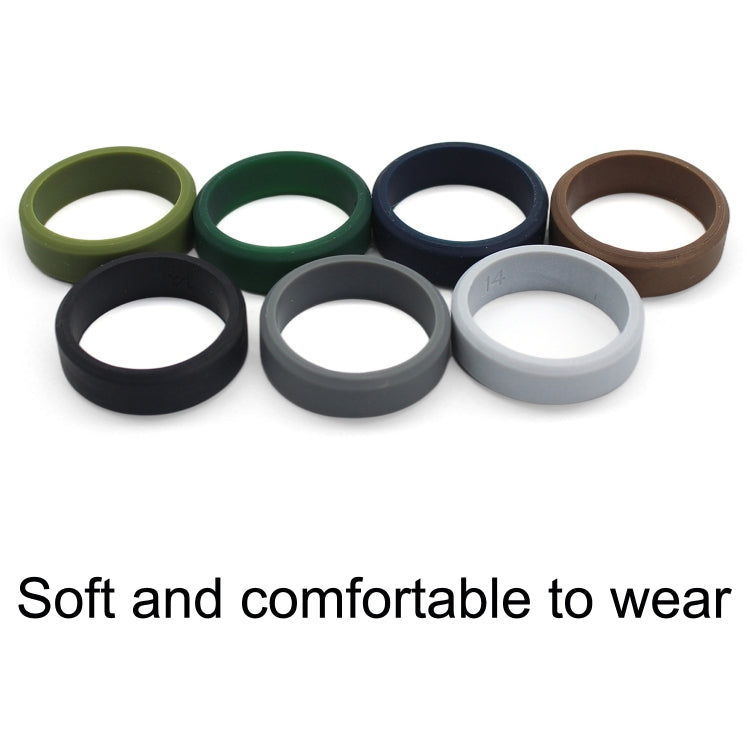 SIR062 8MM Wide Bevel Silicone Ring Sports Ring