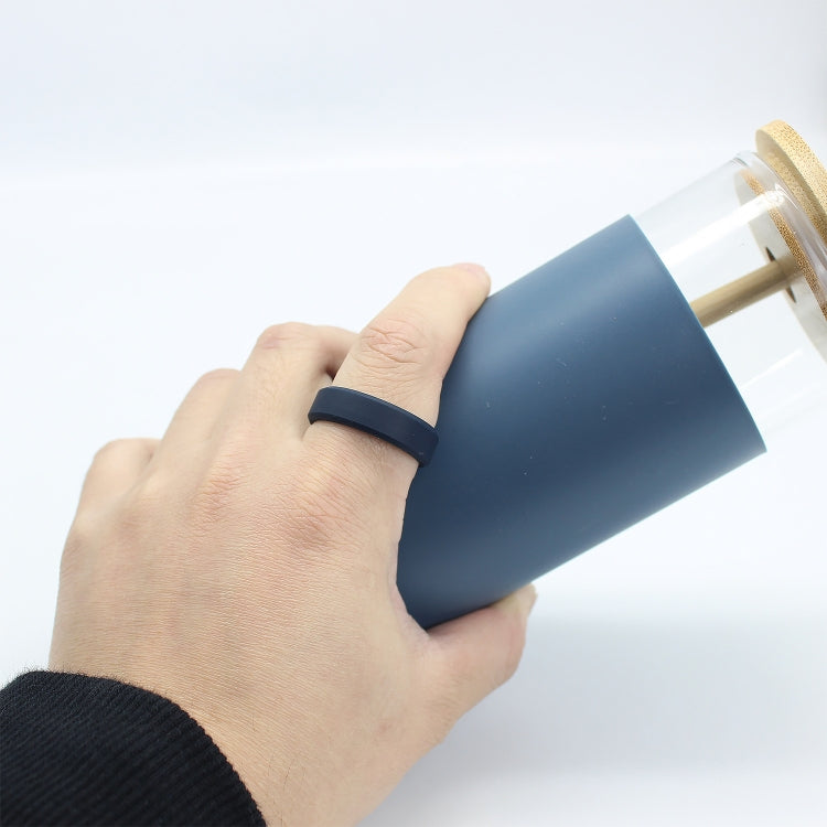 SIR062 8MM Wide Bevel Silicone Ring Sports Ring