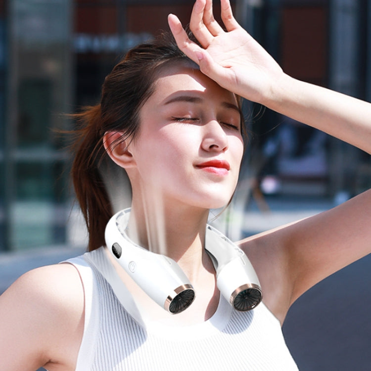 USB Charging Big Wind Cooling Leafless Hanging Neck Fan