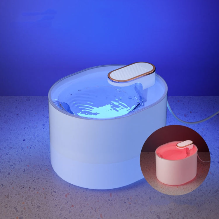 3L Electric Pet Water Dispenser Automatic Cat Water Fountain With Light, With Light Blue, With Light White