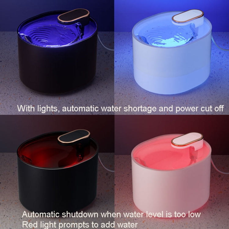 3L Electric Pet Water Dispenser Automatic Cat Water Fountain With Light, With Light Blue, With Light White