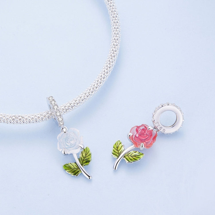 Sterling Silver Zircon Rose UV Color Changing Bead Accessory