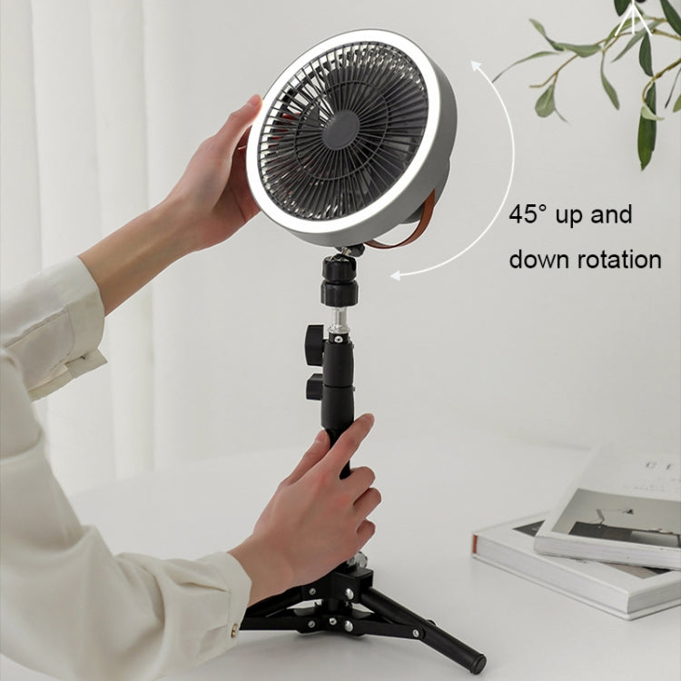 ZK-01 7 Inch Outdoor Camping LED Light Tripod Fan Portable Multifunctional Power Bank Hanging Fan