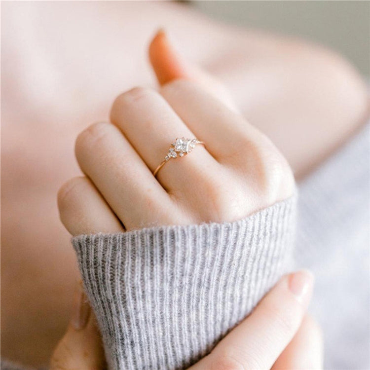 Geometric Square Rings for Women Wedding Rhinestone Finger Rings Charm Jewelry