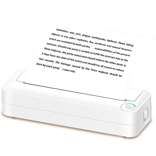 Bluetooth Connection Inkless A4 Printer Portable Mini Student Office Home Photo Printer, X8