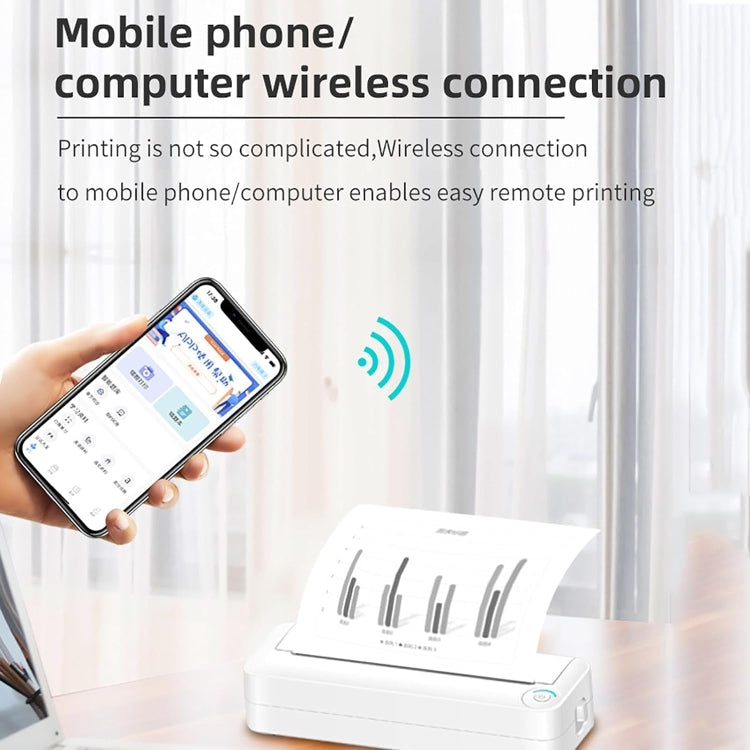 Bluetooth Connection Inkless A4 Printer Portable Mini Student Office Home Photo Printer, X8