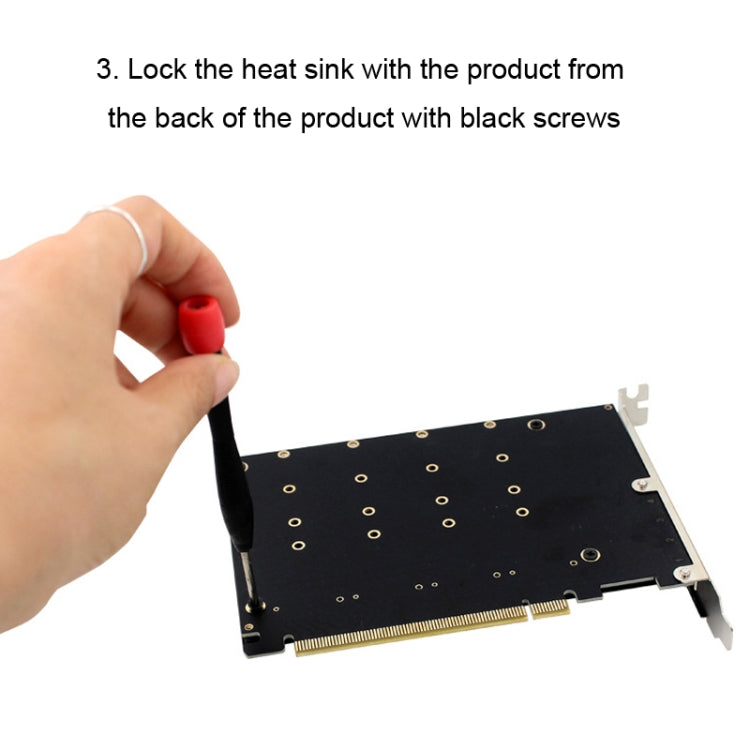 NVMe M.2 MKEY SSD RAID Array Motherboard PCIE Split Card Heatsink