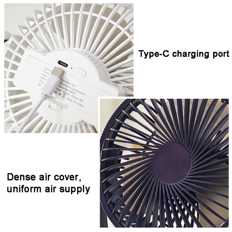 3-in-1 Electric Fan Wall Mounted Desktop Quiet Brushless Turbine Mini Fan, USB Plug, Rechargeable