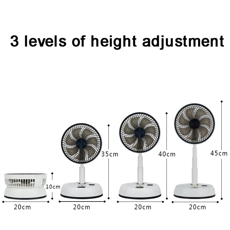 8-inch Portable Folding Telescopic Fan Can Shake Head with Timing & Remote Control