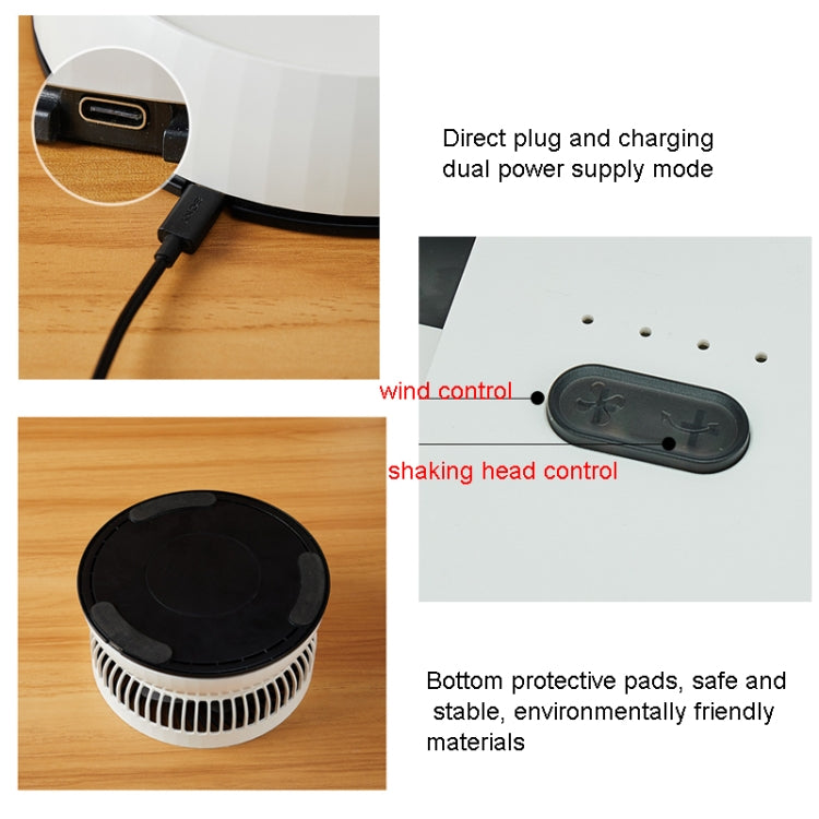 8-inch Portable Folding Telescopic Fan Can Shake Head with Timing & Remote Control