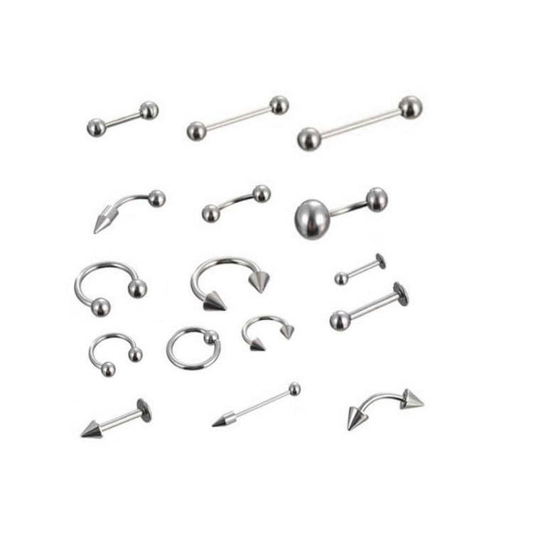 85pcs Piercing Jewelry Stainless Steel Lip Studs Eyebrow Studs Nose Studs