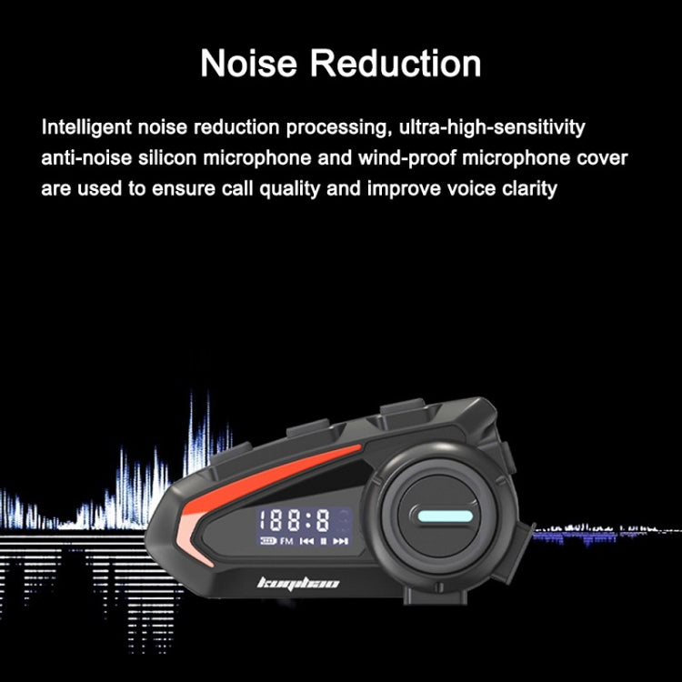 KUQIBAO Motorcycle Helmet Waterproof Bluetooth-compatible Headset With Screen