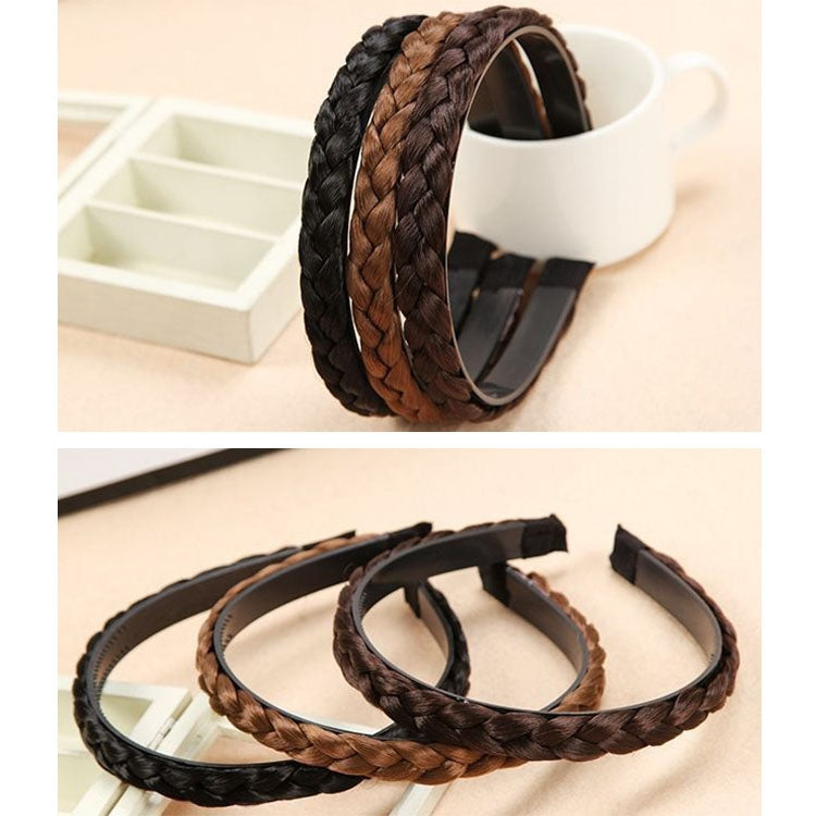 Wide-Brimmed Twisted Braid Hoops Wig Non-Slip Hair Accessories, 1cm-Natural Black, 1cm-Light Brown, 1.5cm-Natural Black, 1.5cm-Light Brown, 1.5cm-Deep Brown, 1.8cm-Natural Black, 1.8cm-Deep Brown, 1.8cm-Double Natural Black, 1.8cm-Double Light Brown   ...