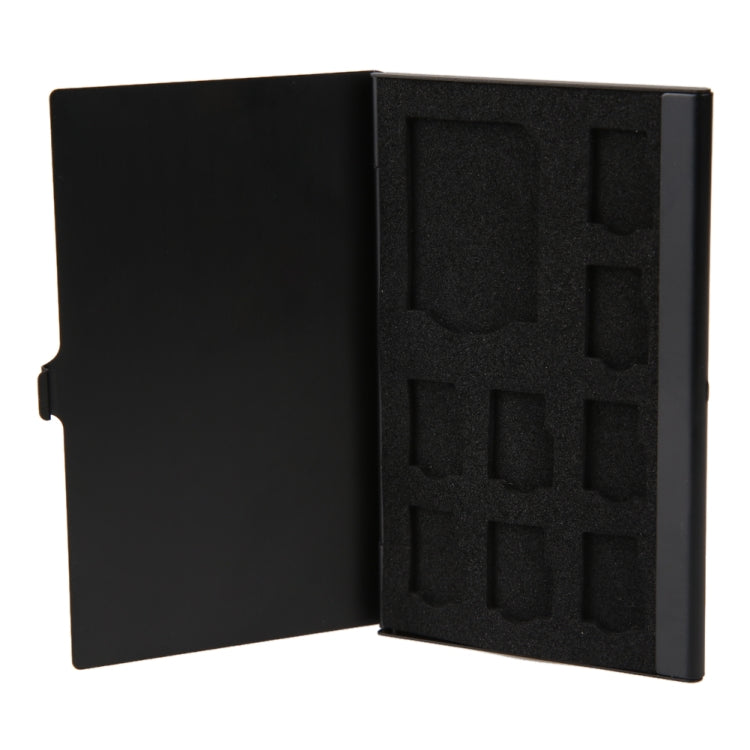 1SD+ 8TF  Aluminum Micro SD Cards Holder Pin Storage Box 9 solts for SD/ SIM/TF Memory Card