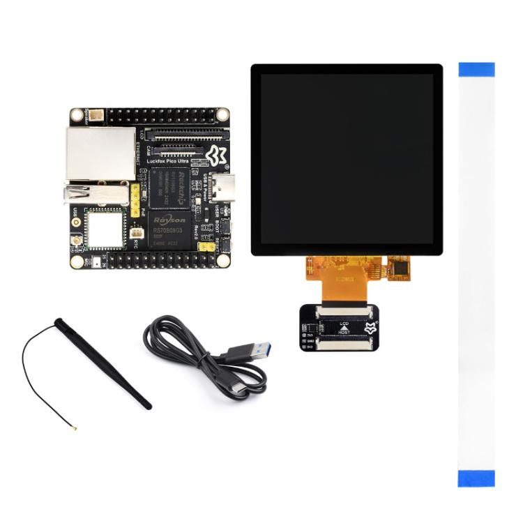 Luckfox Pico Ultra W RV1106G3 1TOPS Mini Linux Development Board Integrated Processor with Wi-Fi/No PoE, Without Screen, 480x480 Touch Screen, 720x720 Touch Screen
